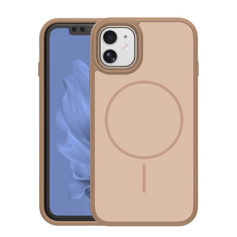Калъф Frame Thin Mag за iPhone 11 кафяв