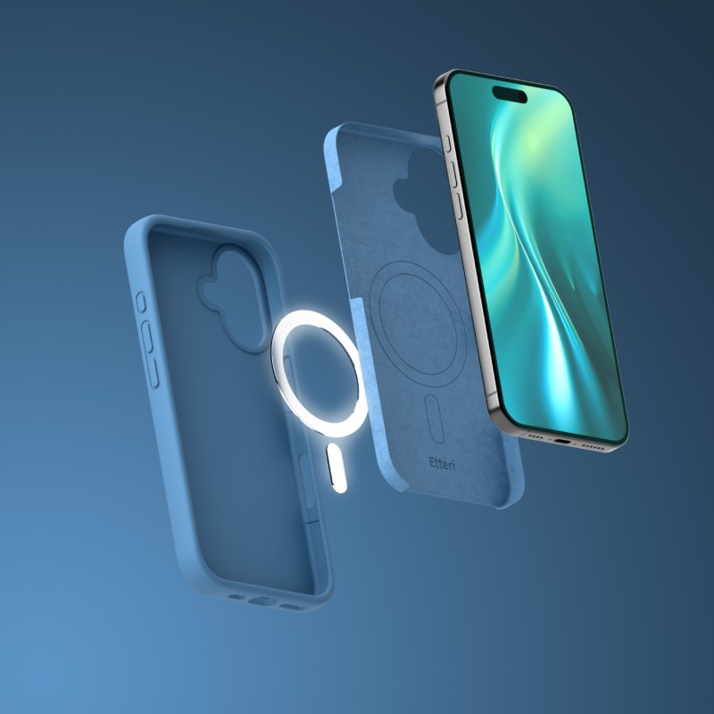 Калъф Etteri Silicone Mag за iPhone 17, тъмно син
