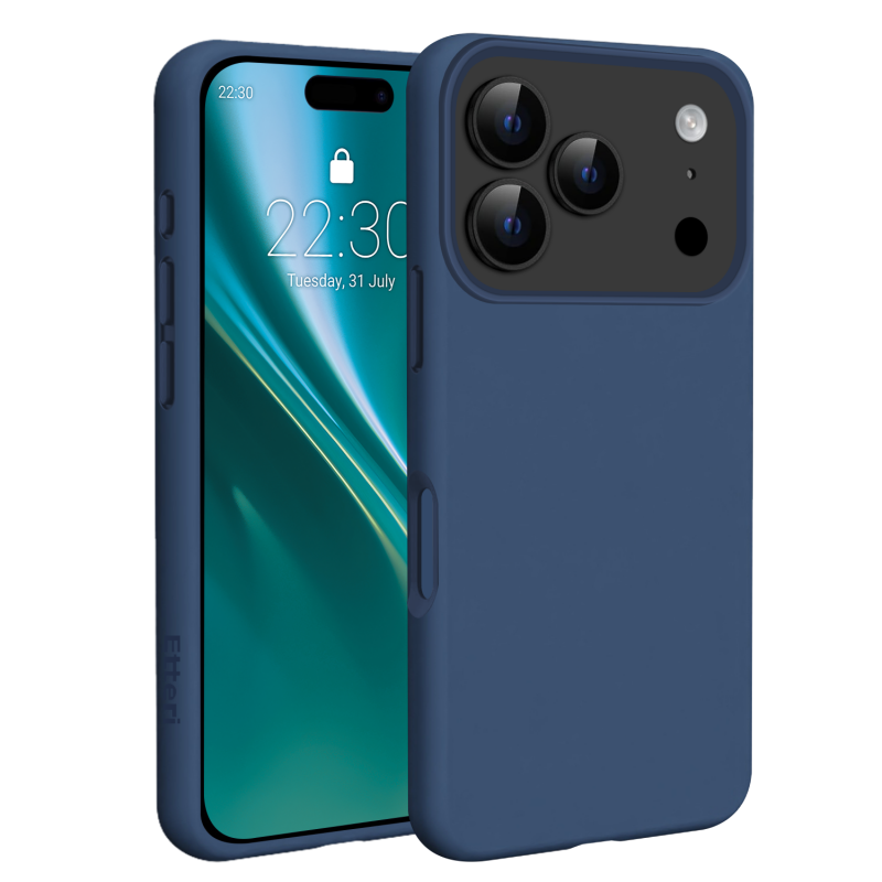 Калъф Etteri Silicone Mag за iPhone 17 Pro Max, тъмно син