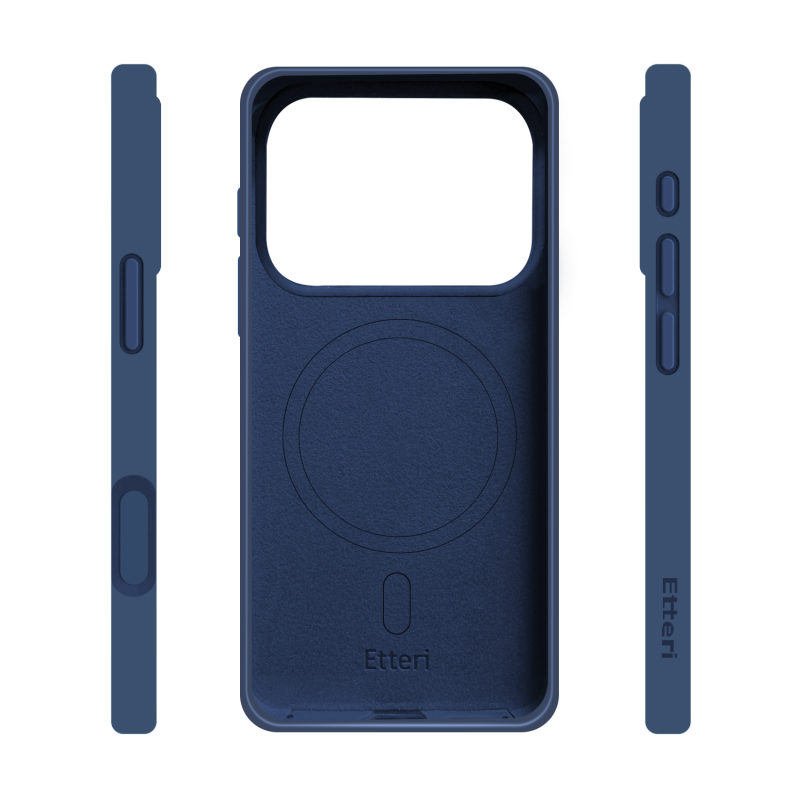 Калъф Etteri Silicone Mag за iPhone 17 Pro Max, тъмно син
