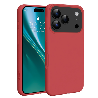 Калъф Etteri Silicone Mag за iPhone 17 Pro Max, малинов