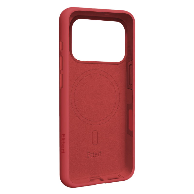 Калъф Etteri Silicone Mag за iPhone 17 Pro Max, малинов