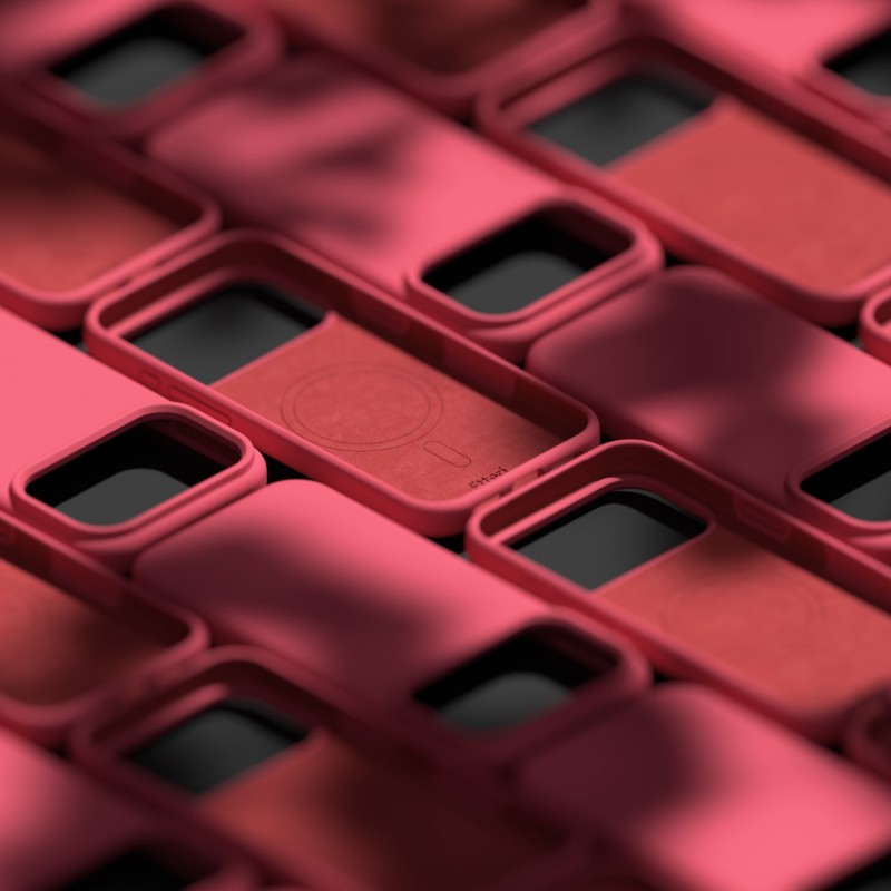 Калъф Etteri Silicone Mag за iPhone 17 Pro Max, малинов