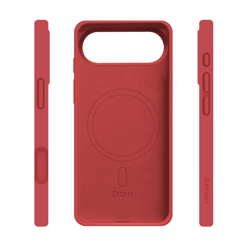 Калъф Etteri Silicone Mag за iPhone 17 Air, малинов