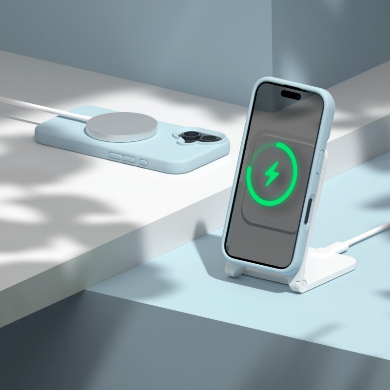 Калъф Etteri Silicone Mag за iPhone 17 светлосин
