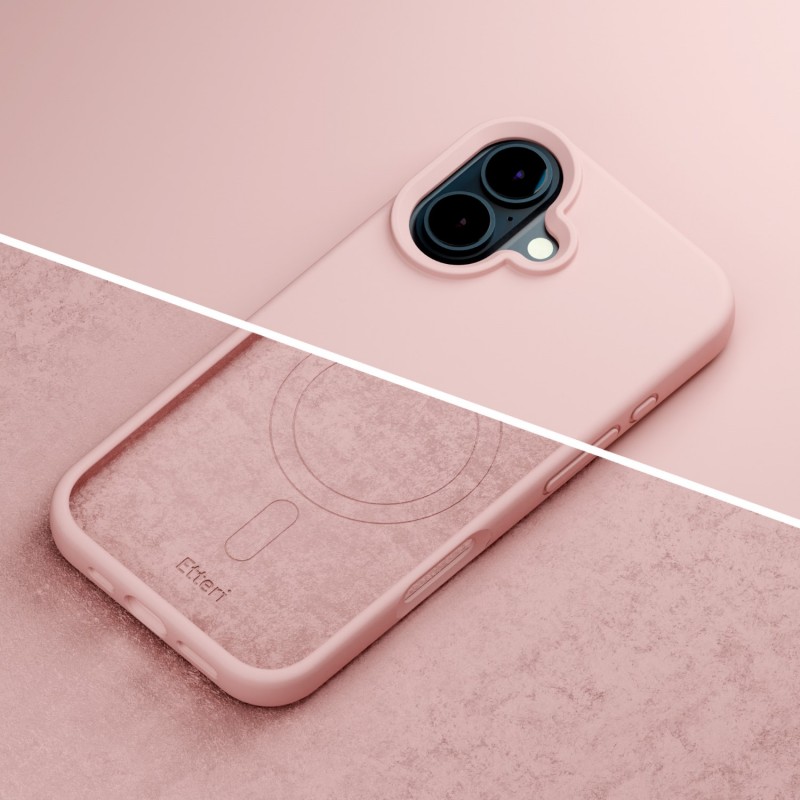 Калъф Etteri Silicone Mag за iPhone 17, светло розов