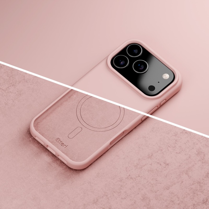 Калъф Etteri Silicone Mag за iPhone 17 Pro, светло розов