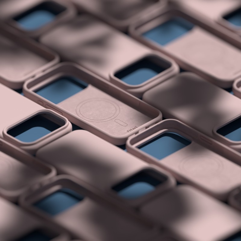 Калъф Etteri Silicone Mag за iPhone 17 Pro, светло розов