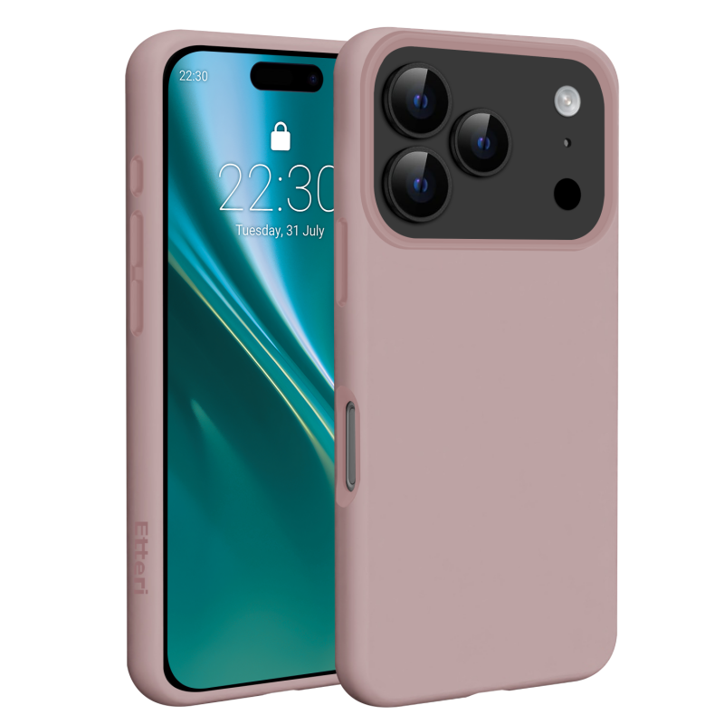 Калъф Etteri Silicone Mag за iPhone 17 Pro Max, светло розов