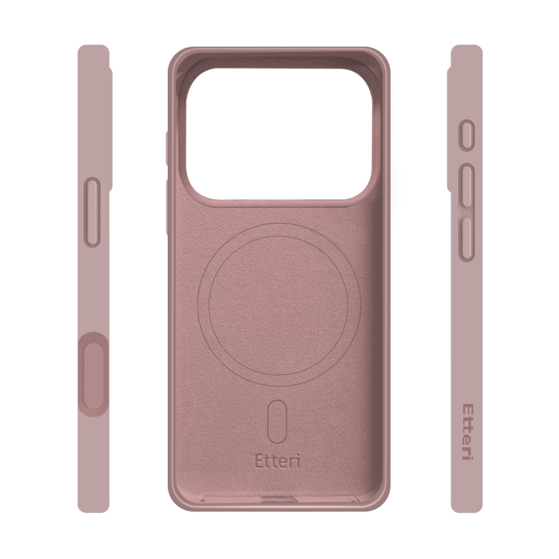 Калъф Etteri Silicone Mag за iPhone 17 Pro Max, светло розов