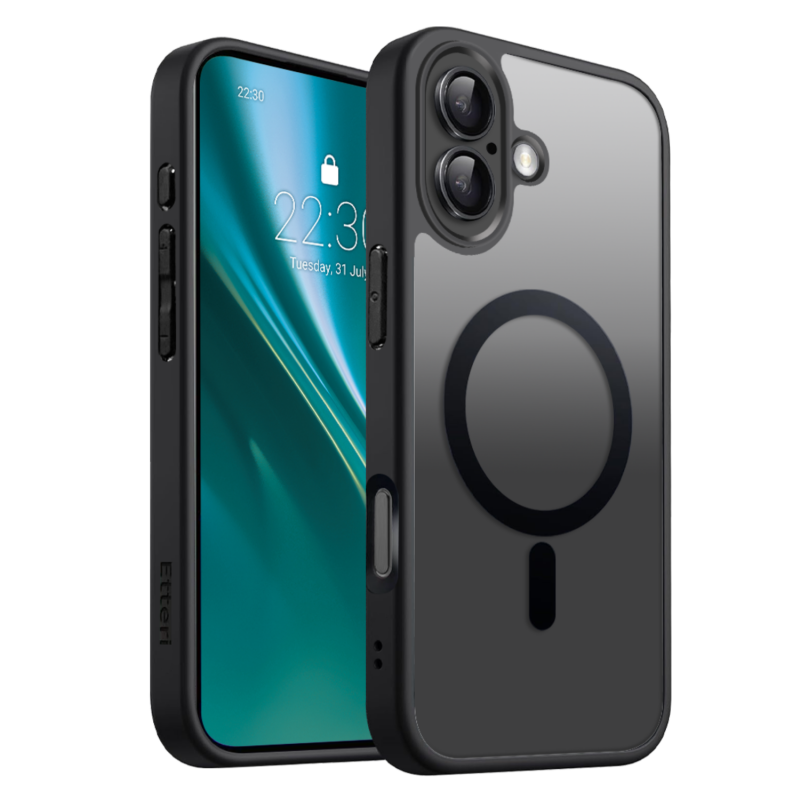 Калъф Etteri Matt Mag за iPhone 17, черен