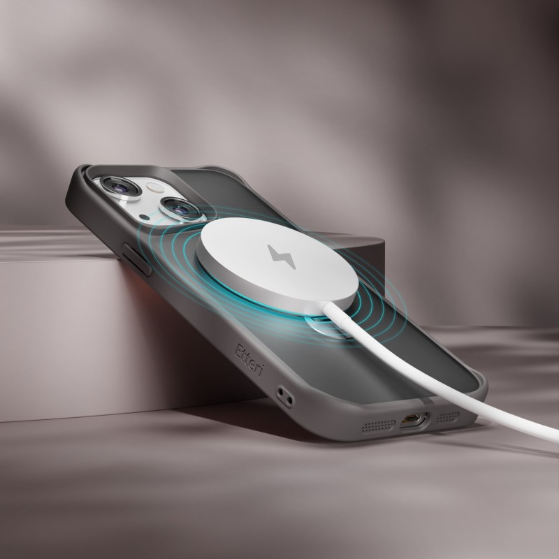 Калъф Etteri Matt Mag Ring за iPhone 14 6.1" сив