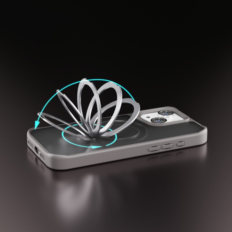 Калъф Etteri Matt Mag Ring за iPhone 14 6.1" сив