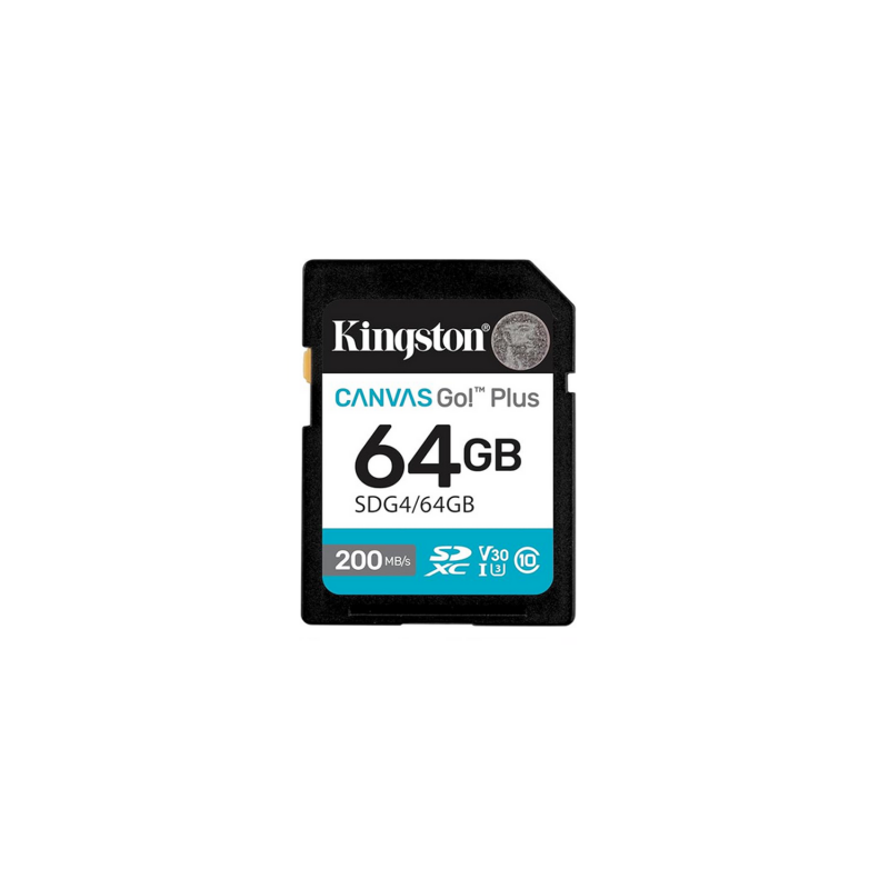 Kingston karta pamięci 64GB SDXC Canvas Go Plus Gen4 200MB/s C10 UHS-I U3 V30