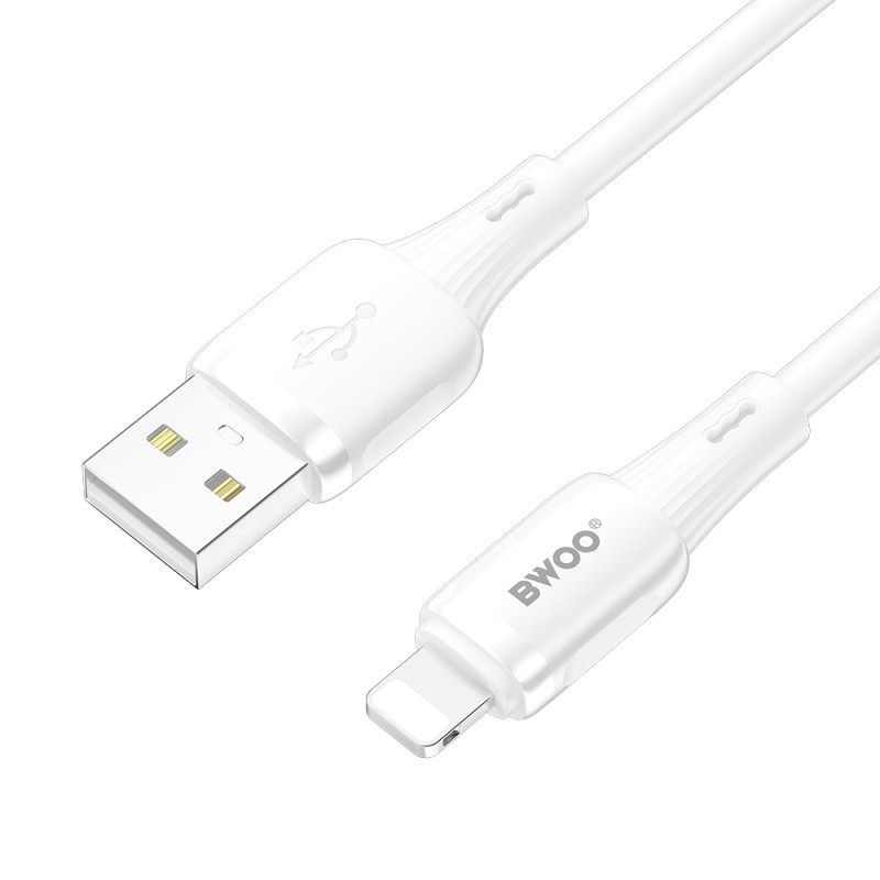 BWOO силиконов кабел 3A X329L usb - lightning 3A 1m бял