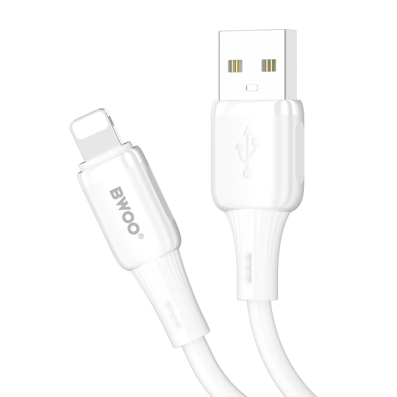 BWOO силиконов кабел 3A X329L usb - lightning 3A 1m бял