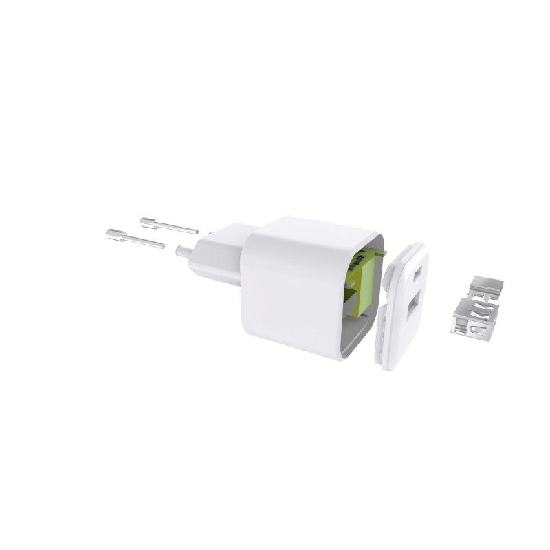 Стенно зарядно Setty USB-A + USB-C 20W LSGaN-AC-200 бяло