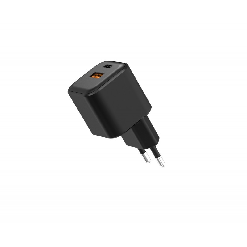 Стенно зарядно Setty USB-A + USB-C 20W LSGaN-AC-201 черно