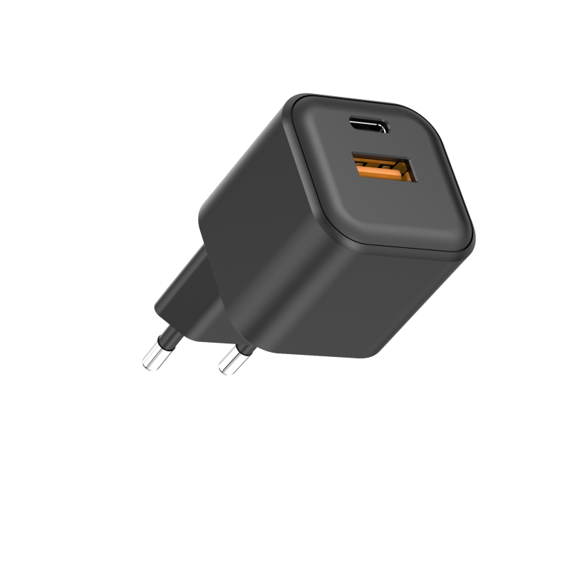 Стенно зарядно Setty USB-A + USB-C 20W LSGaN-AC-201 черно