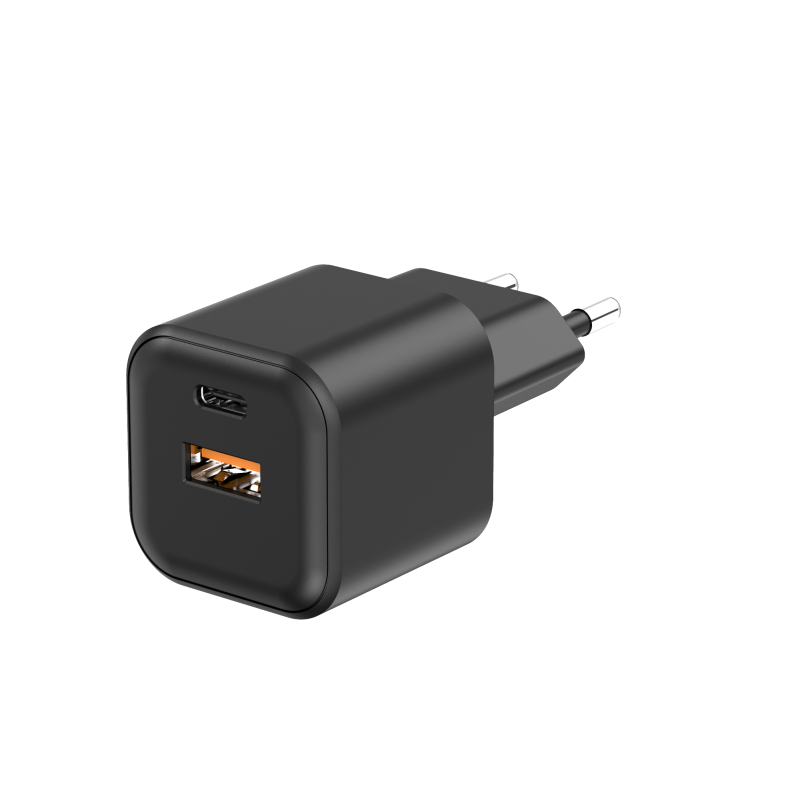 Стенно зарядно Setty USB-A + USB-C 20W LSGaN-AC-201 черно