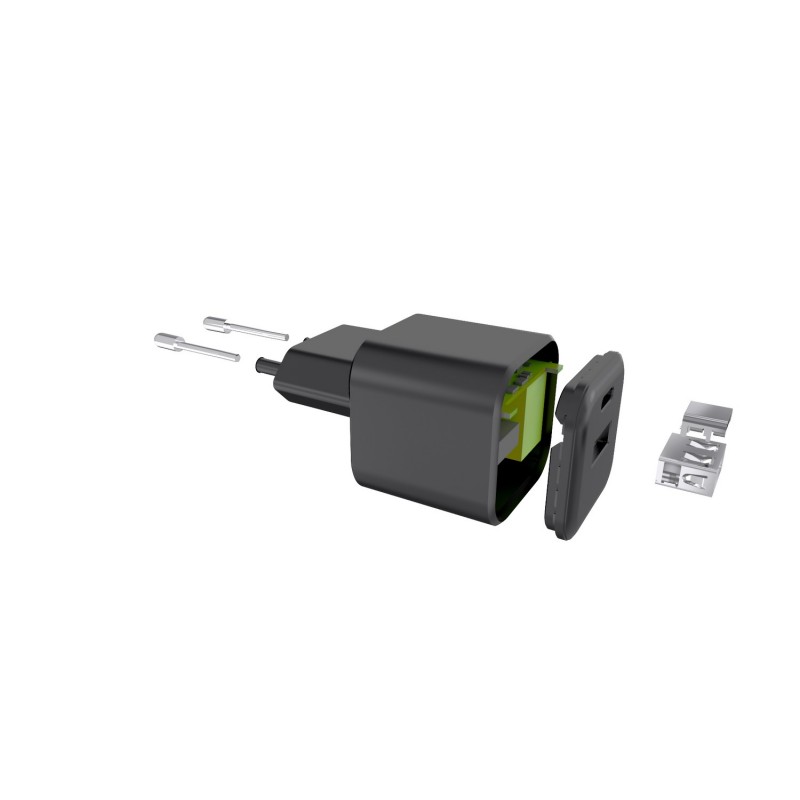 Стенно зарядно Setty USB-A + USB-C 20W LSGaN-AC-201 черно