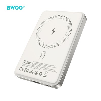 BWOO P82 BO power bank 10000mah 15w безжично зареждане светлосив