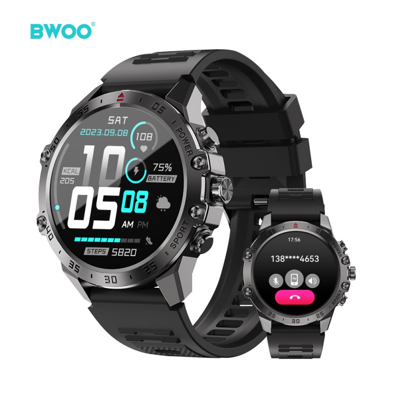 BWOO смарт часовник WA-08 1,43” AMOLED черен
