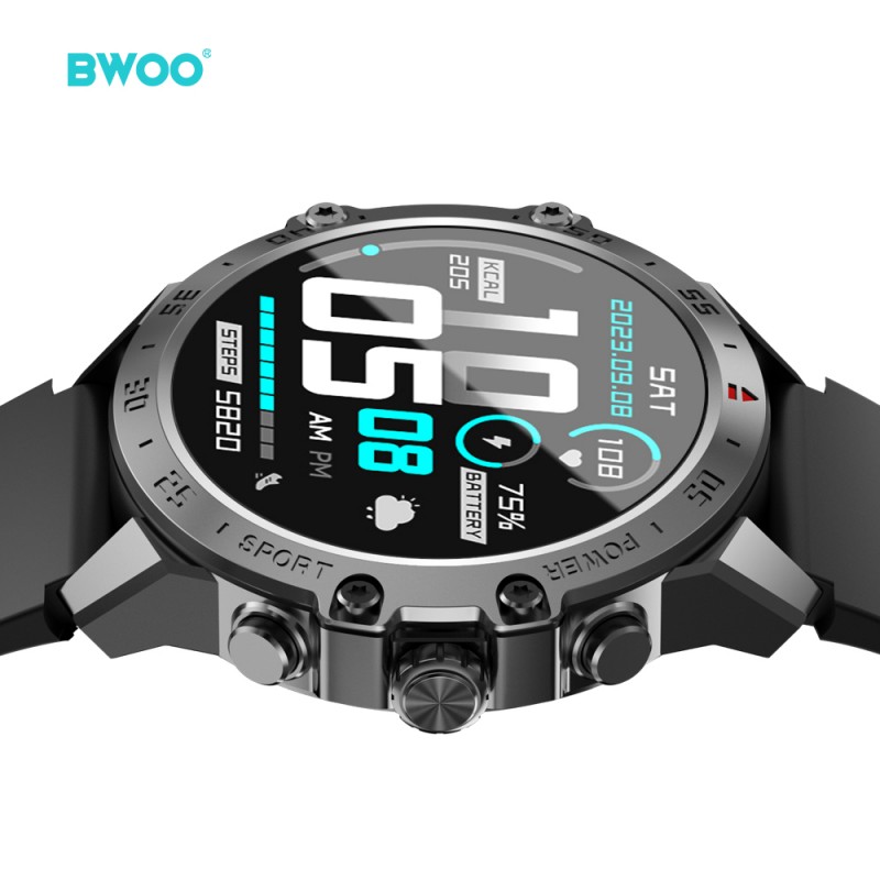 BWOO смарт часовник WA-08 1,43” AMOLED черен