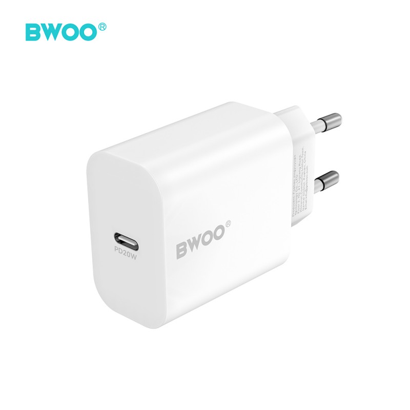 BWOO мрежово зарядно CDA233 PD 20W 1x USB-C бяло