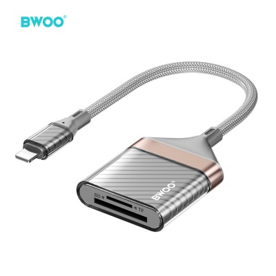 BWOO BZ63 адаптер Lightning - SD/TF карта, сив