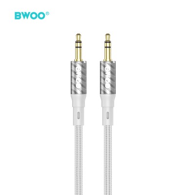 BWOO AUX075 кабел AUX jack 3.5mm - jack 3.5mm audio сив