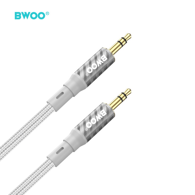 BWOO AUX075 кабел AUX jack 3.5mm - jack 3.5mm audio сив