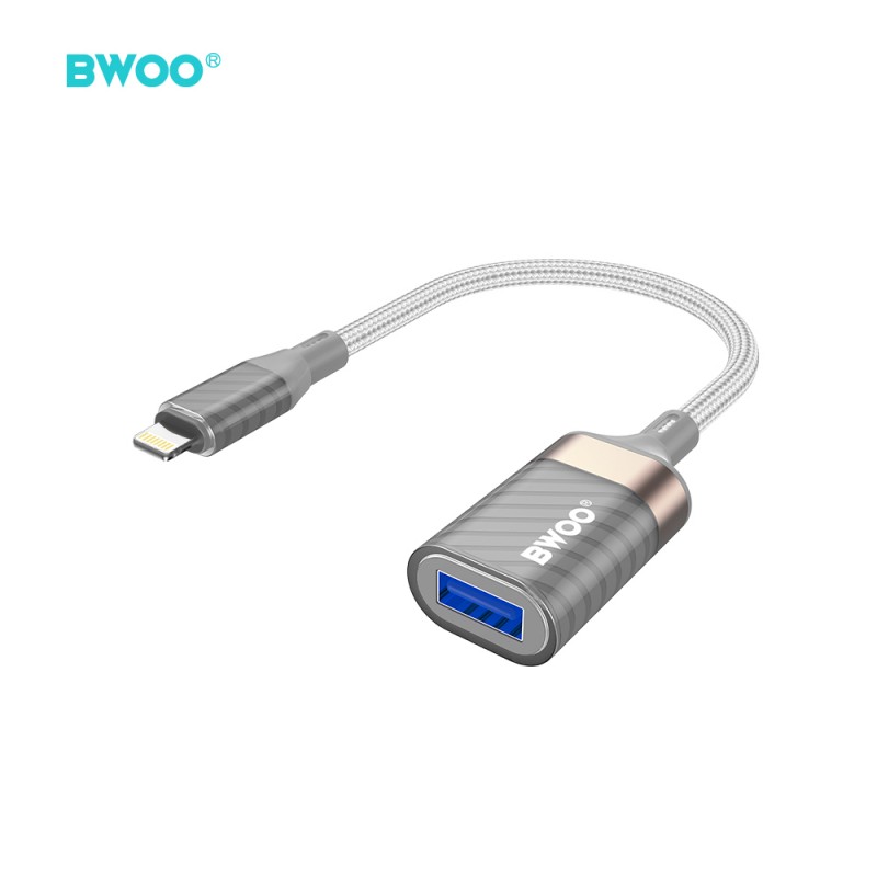 BWOO BZ70 адаптер Lightning - USB сив