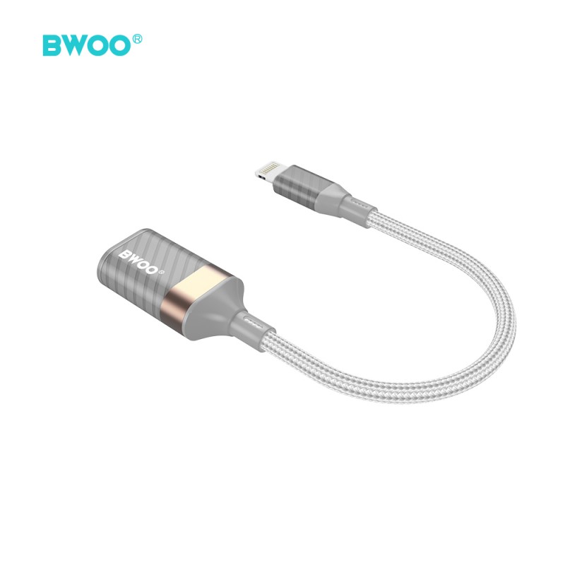 BWOO BZ70 адаптер Lightning - USB сив