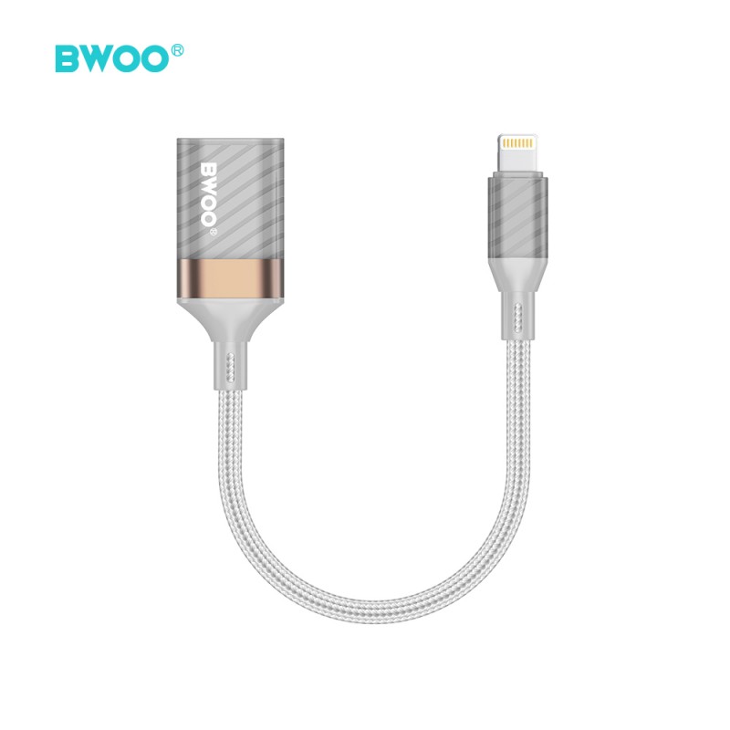 BWOO BZ70 адаптер Lightning - USB сив
