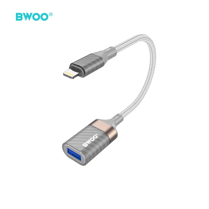 BWOO BZ70 адаптер Lightning - USB сив