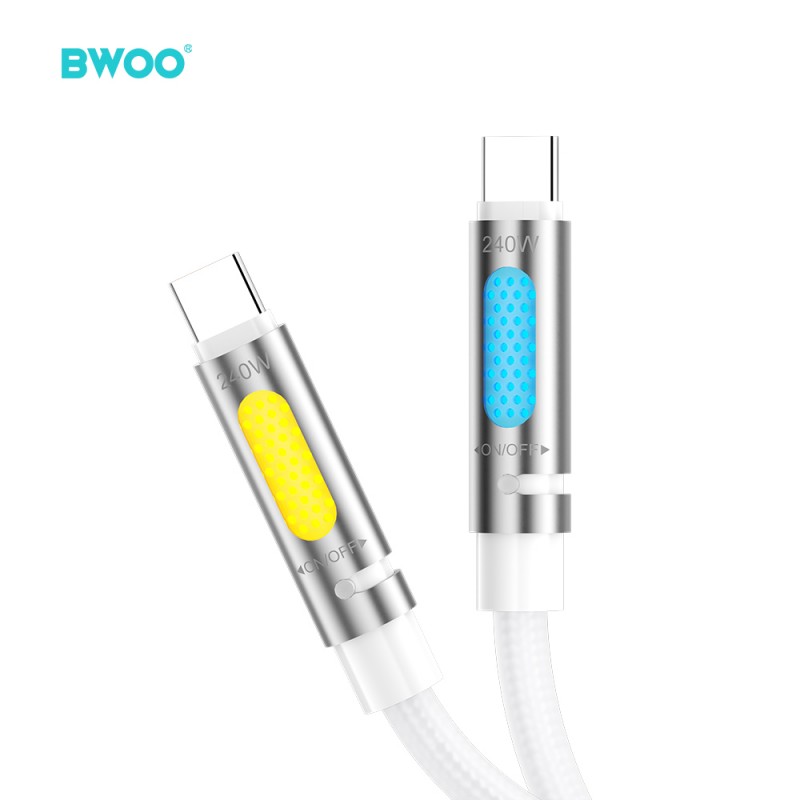 BWOO X325C-C ароматизиран кабел USB-C - USB-C 240W бял