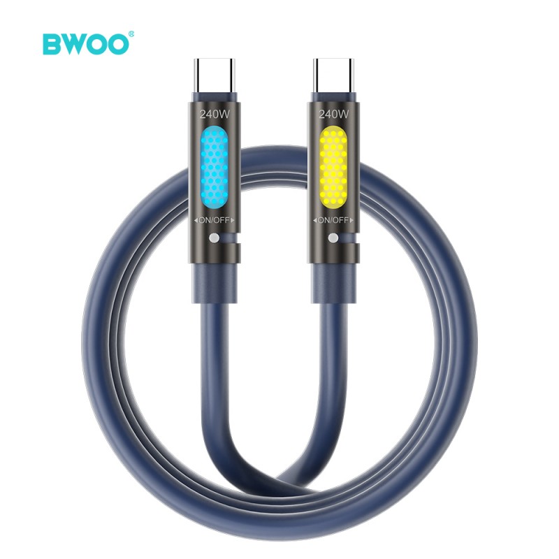 BWOO X325C-C ароматизиращ кабел USB-C - USB-C 240W, черен