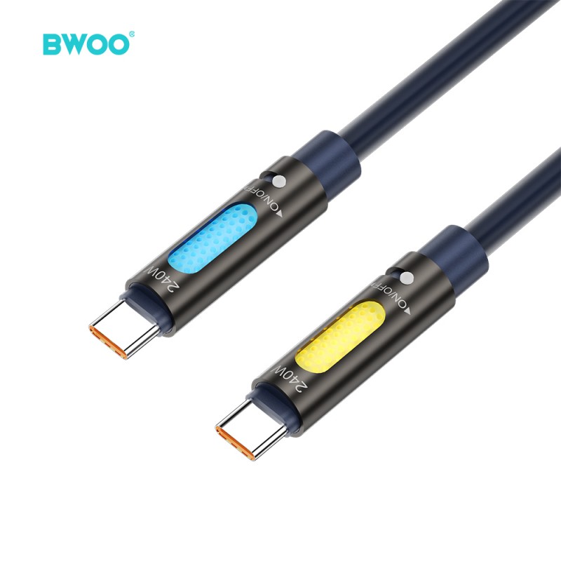 BWOO X325C-C ароматизиращ кабел USB-C - USB-C 240W, черен