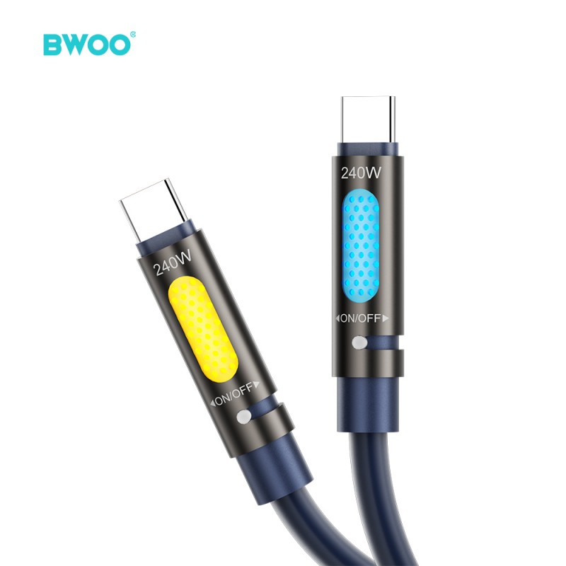 BWOO X325C-C ароматизиращ кабел USB-C - USB-C 240W, черен