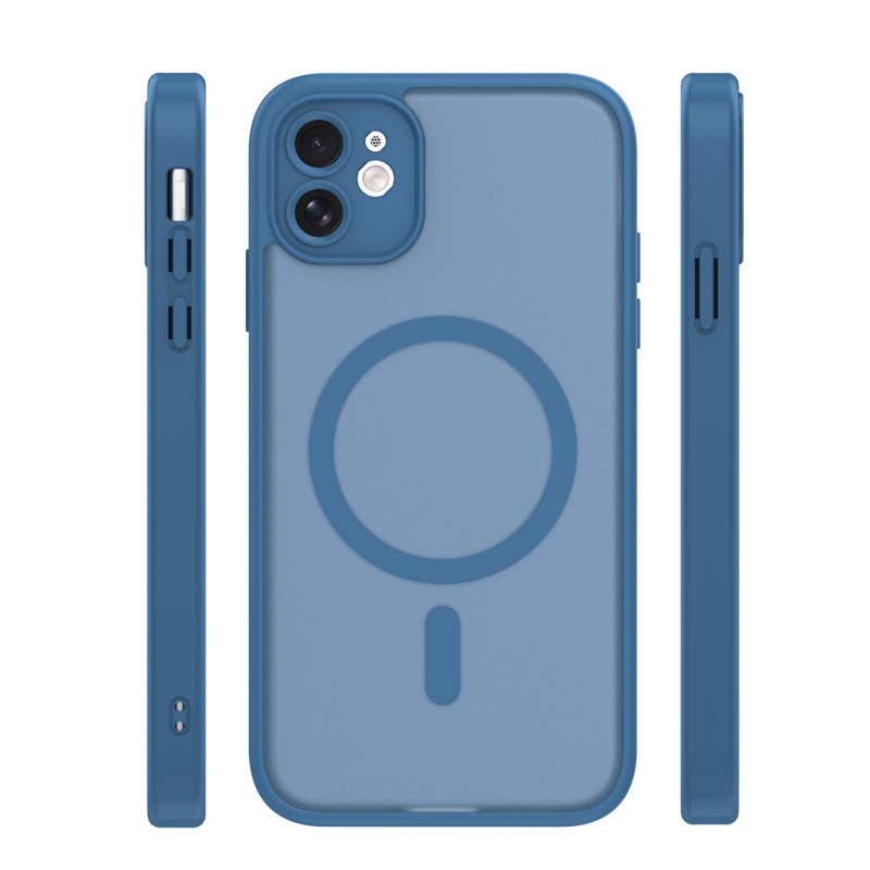 Калъф Mag Matt за iPhone 11, тъмно син, защита на камерата