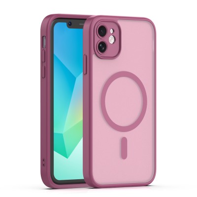 Капак Mag Matt за iPhone 11, защита на камерата в бордо