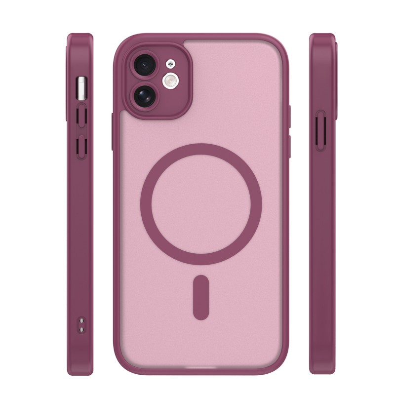Капак Mag Matt за iPhone 11, защита на камерата в бордо