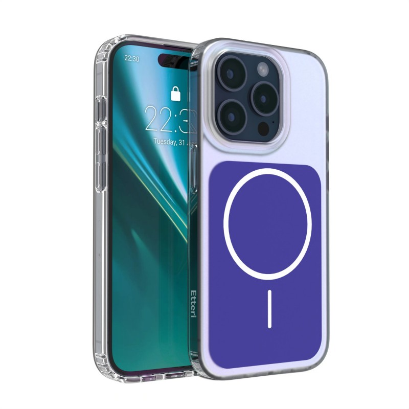 Калъф Etteri Hidden Pearl за iPhone 15 Pro 6.1" тъмно син