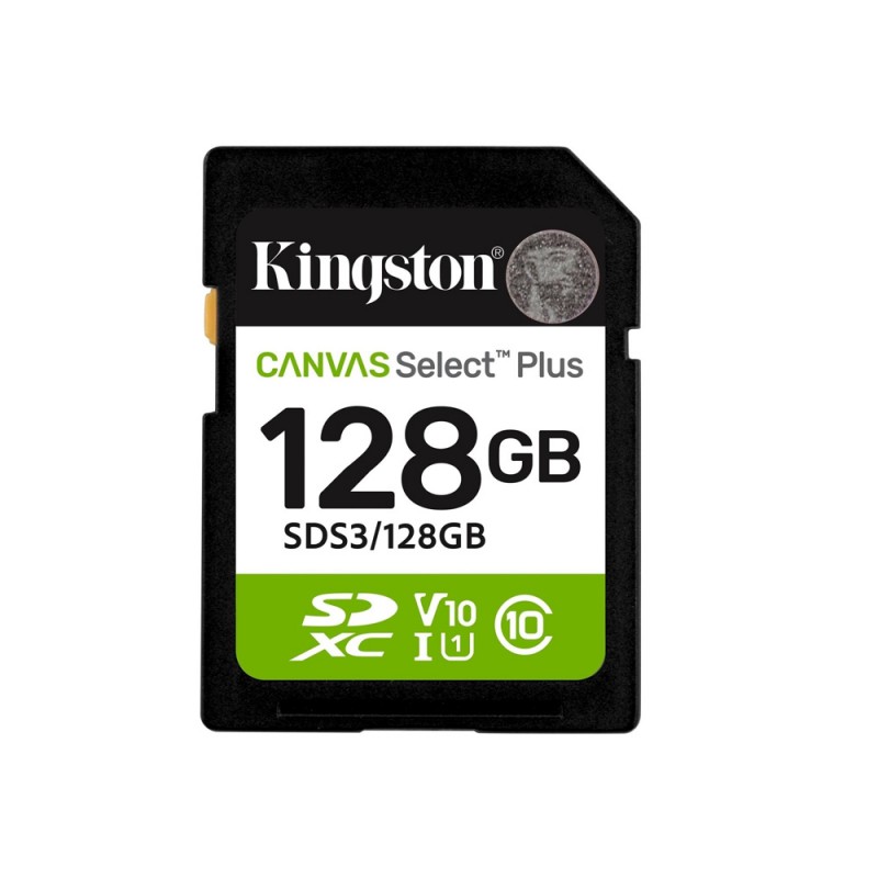 Kingston karta pamięci 128GB SDXC Canvas Select Plus Gen3 150MB/s C10 UHS-I U1 V10