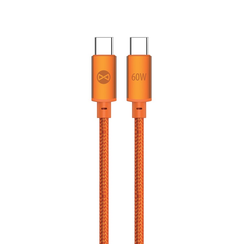 Forever kabel Saffron USB-C - USB-C1,0 m 60W pomarańczowy