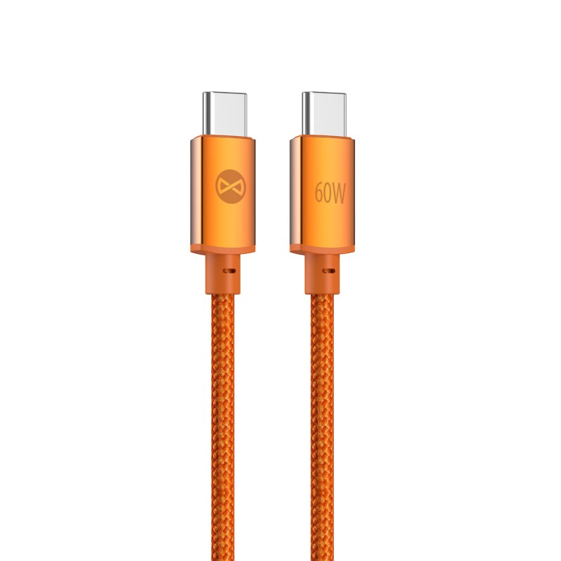 Forever kabel Saffron USB-C - USB-C1,0 m 60W pomarańczowy