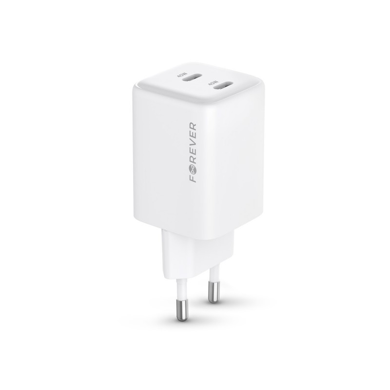 Forever ładowarka sieciowa GaN PD TC-08-45CC 2x USB-C 45W biała