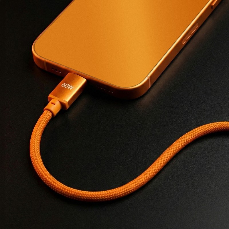 Forever kabel Saffron USB-C - USB-C1,0 m 60W pomarańczowy