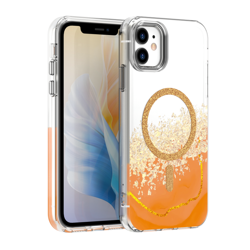Калъф Epoxy Mag за iPhone 11, оранжев